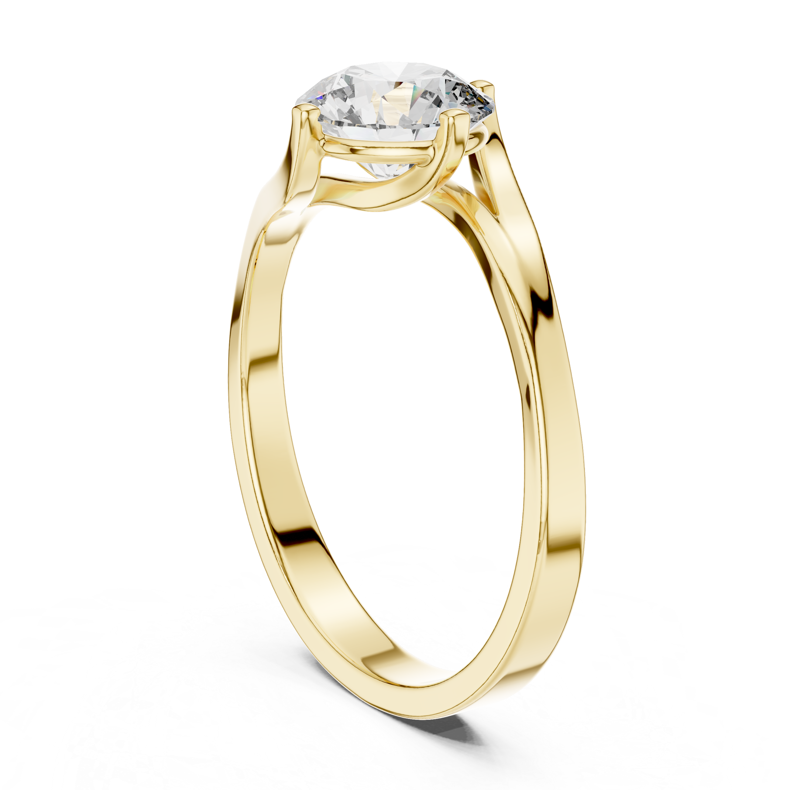 Twist of Elegance 1-CT Diamond Solitaire Ring In 14-KT White Gold